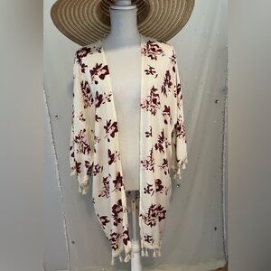 David and Young Cream Floral Kimono